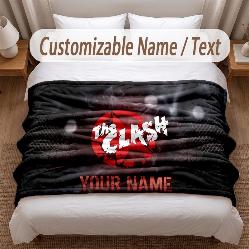 The Cure Printed Flannel Blanket Custom Name Text Soft Warm Throw For Bedroom Holiday Gift