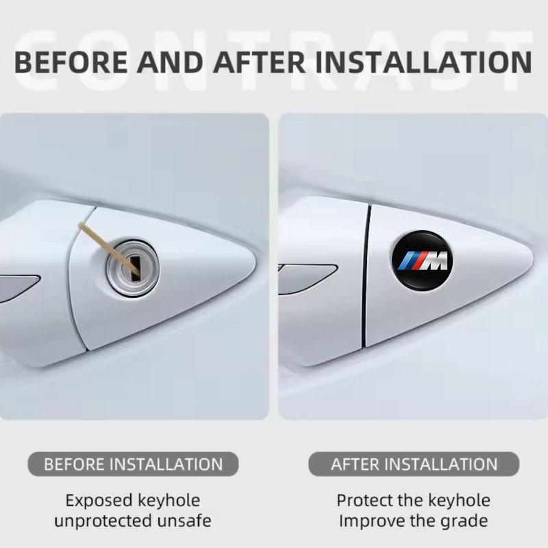 SCKS3 For BMW M Performance E46 E49 F30 F80 E36 E46 E93 E92 F34 F31 Z4 X7 F30 New 4PCS Car Door Key Hole Lock Anti-Dustproof Stickers