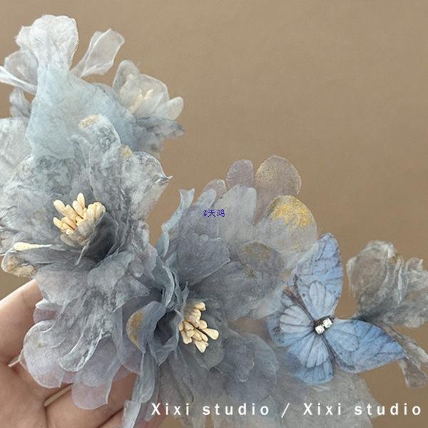 2025 Vintage Ink Wash Floral Hairpin: Elegant Cheongsam Accessory for Vacations & Photos