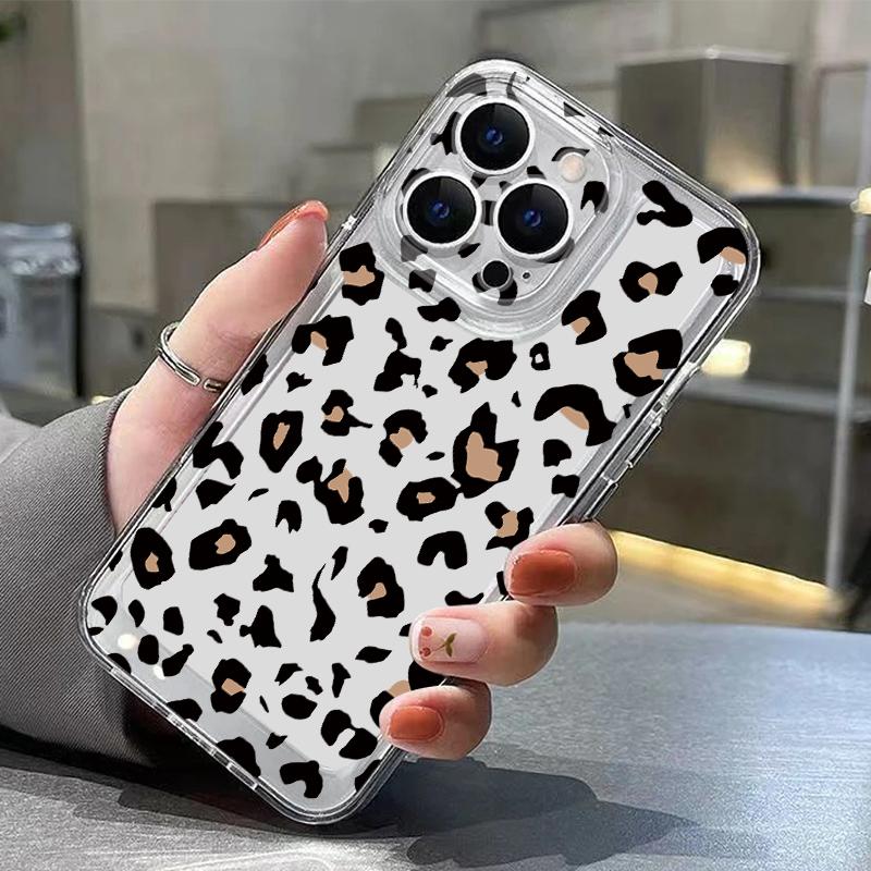 Leopard Print Phone Case For iPhone 17 Pro Max Coque iPhone 16 15 14 13 Pro Max 11 Clear TPU Silicone Soft Cover