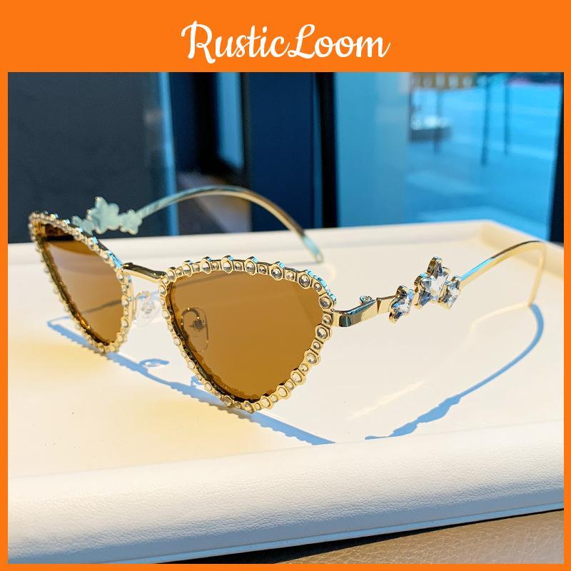 Cat Eye Sunglasses For Women With Diamond Embellishments Uv400 Sun Protection Fashion Accessory
