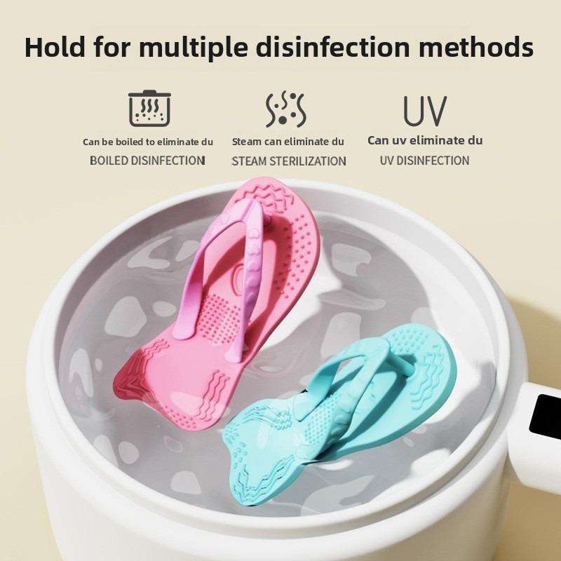 Dog Silicone Teething Toys Flip-Flop Shaped Teething Toy for Small Medium-sized Dogs Textured Silicone Toy Clean Molar Teeth