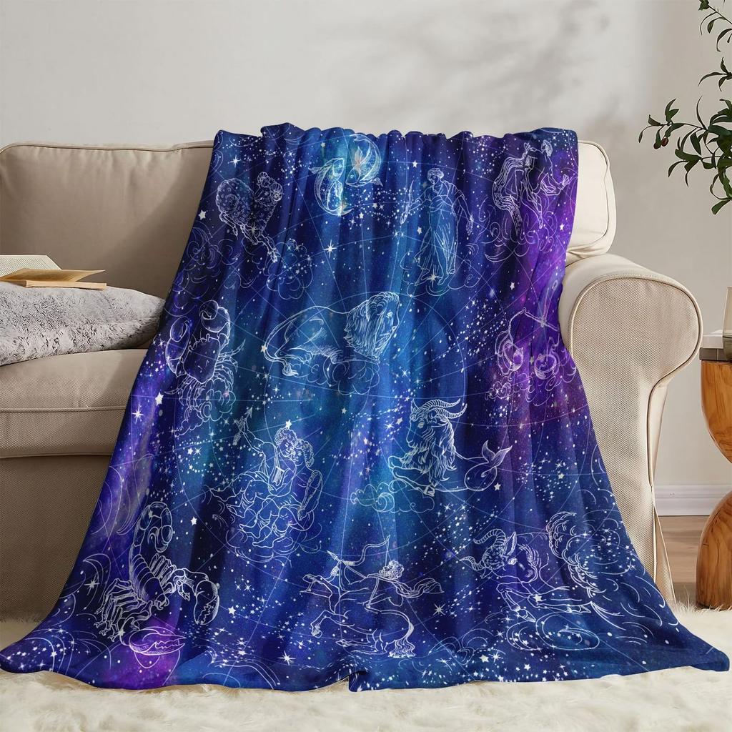 Astronaut Space Blanket, Fleece Flannel Blanket, Cozy Plush Blanket Warm Air Conditioning Blanket for Sofa, Bedroom, Office, Bed