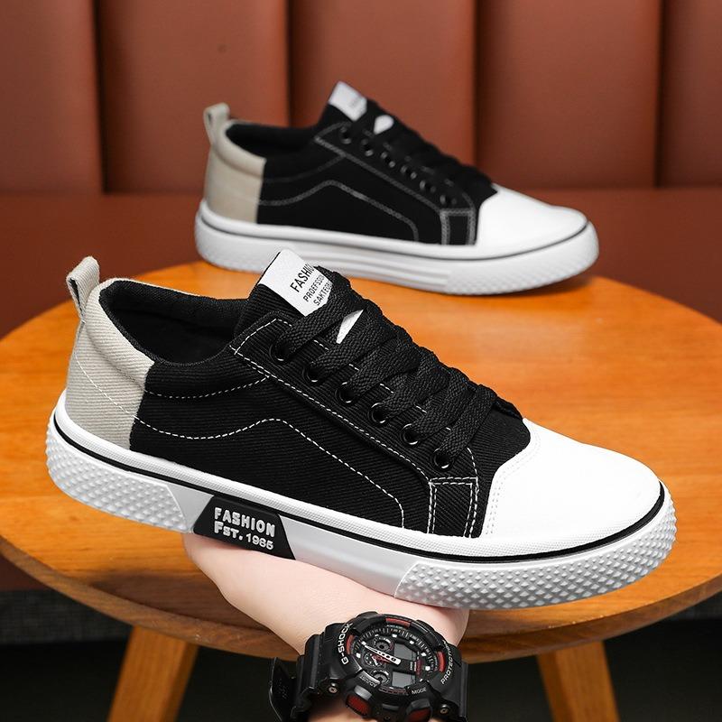 Canvas Shoes Men's New Autumn Breathable Fashion Versatile Board Shoes Men's Low-top Flat-bottomed Sports and Leisure Trendy Shoes