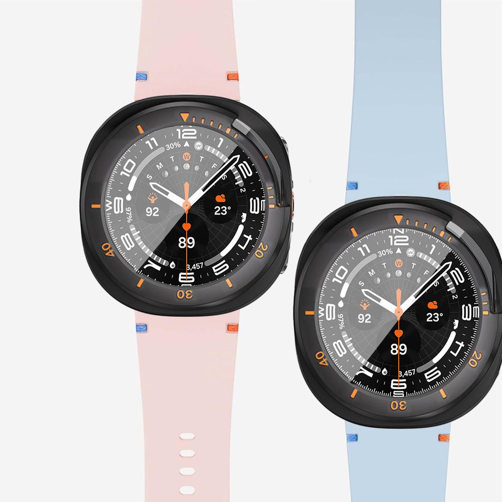 Silicone Band+Protective Case for Samsung Galaxy Watch 8 Classic 46mm Sport Strap Hard PC Bumper No Screen Film Watch Bracelet