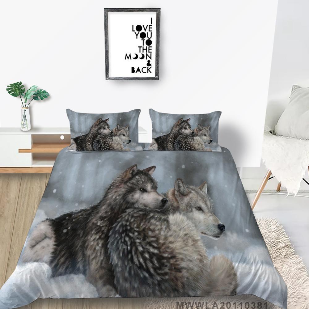 2023 neue Stil Doppel Größe Hause Bettwäsche 3D Wolf Druck Bettwäsche Abdeckung Anzug Einzigartiges Design Modische Bettwäsche Abdeckung Set Bettwäsche Abdeckung
