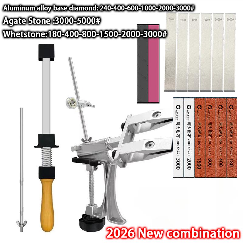 Affilacoltelli Professionale Lega di Alluminio Affilacoltelli ad Angolo Fisso Pietra Diamantata Pietra per Affilare Strumenti da Cucina Macchina Affilatrice Coltelli