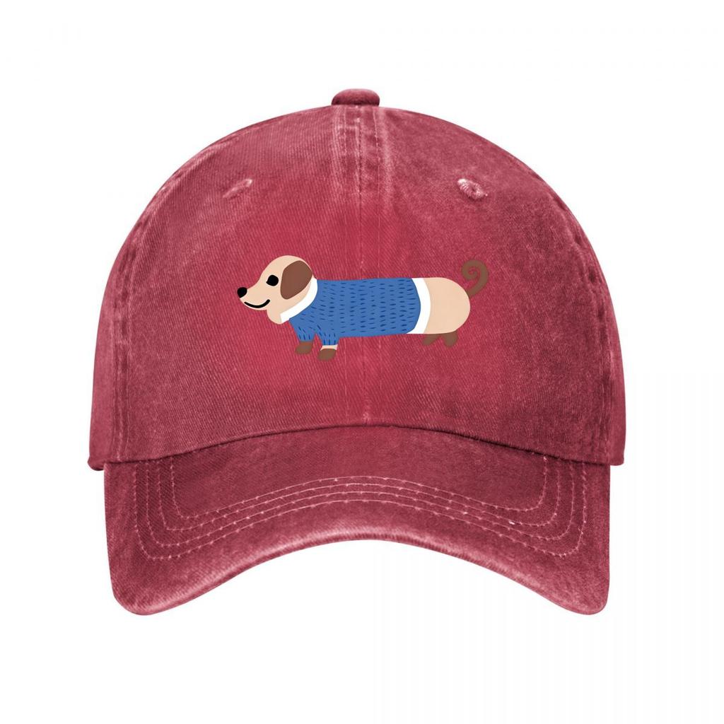 Black Vintage Baseball Cap With Dachshund New Vintage Washed Cotton Baseball Cap Parent Kids Sun Hats