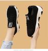 Women's Shoes Spring New Style Flying Knit Casual Shoes Thick Sole Slim Dad Shoes Lightweight Soft Sole Sports Shoes Single Shoes