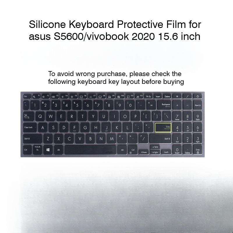Silikonová ochranná fólie na klávesnici pro asus S5600/vivobook 2020 15,6 palce Kryt klávesnice pro asus S5600/vivobook 2020 15,6 palce