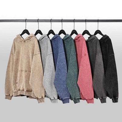 Jugend Frühling und Herbst Gewaschene Vintage Lockerer Kapuzenjacke Design Retro Hübsches Sweatshirt
