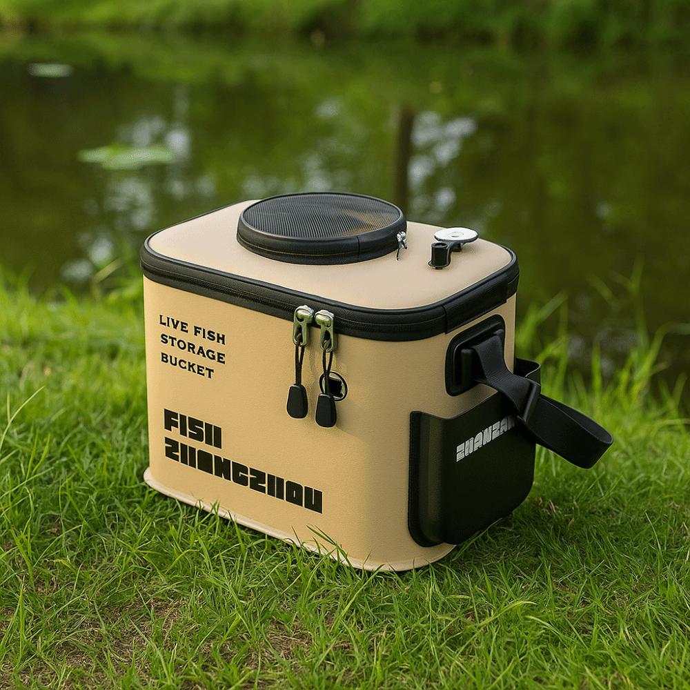 Foldable Live Fish Bucket Rectangular Live Fish Box Water Bag Fishing Bucket  Fishing Tackle