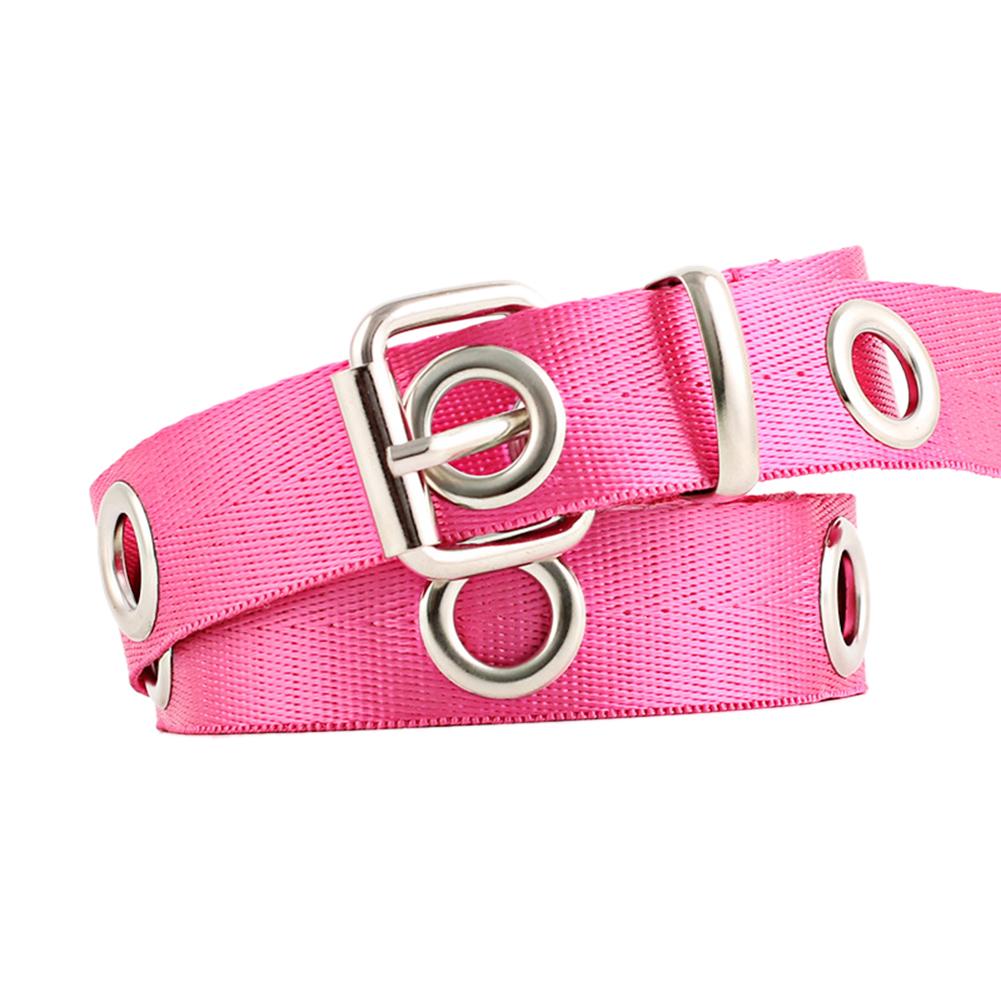 Women Fashion Lengthen Canvas Belt with Rectangle Metal Buckle