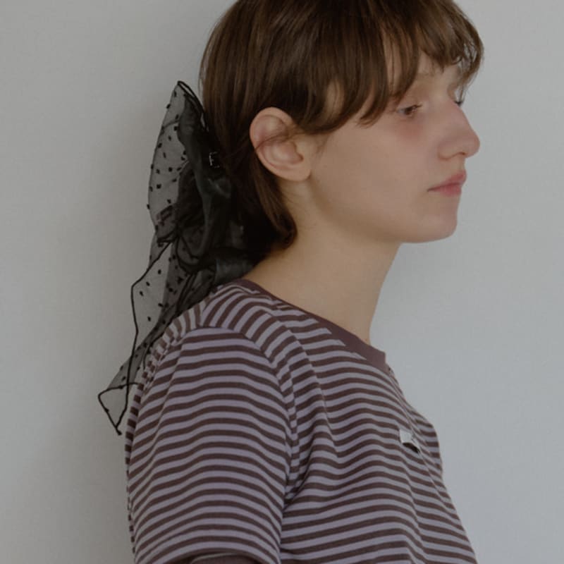 leterie LACE BIG RIBBON HAIRPIN_DOT BLACK