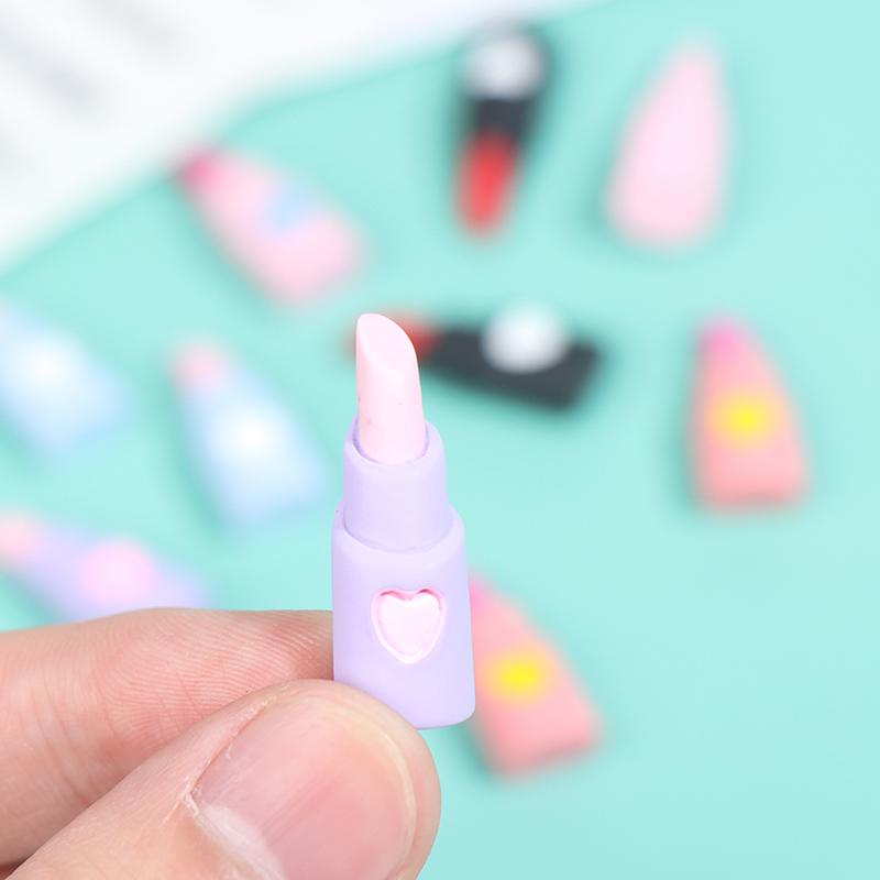 5 Stück Miniatur Niedlicher Lippenstift Simulation Kosmetik DIY Spielzeug Puppenhaus