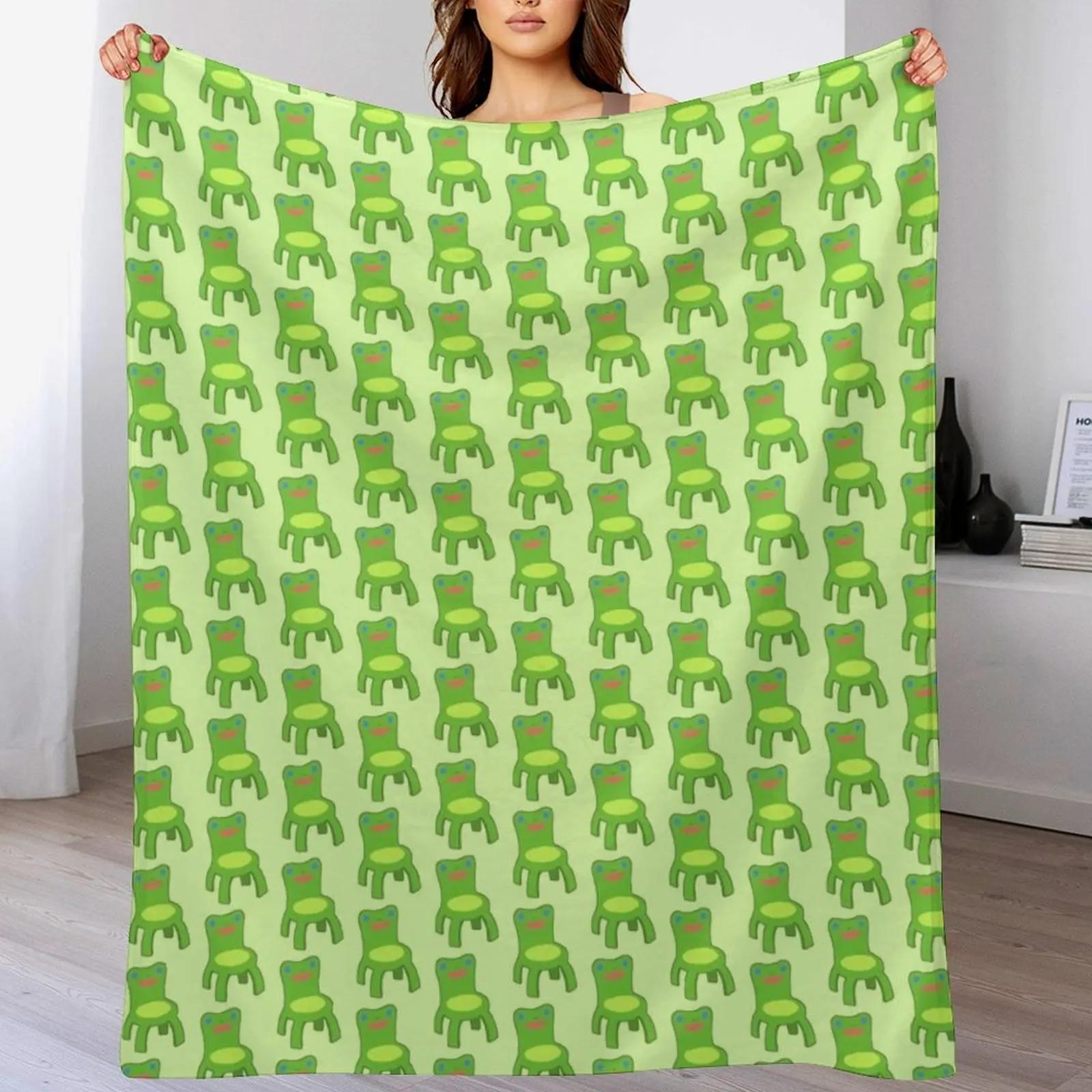 

Classic Froggy Chair Outlined Throw Blanket Air Conditioner Soft Blanket for Office Home 102x76cm(40x30in)