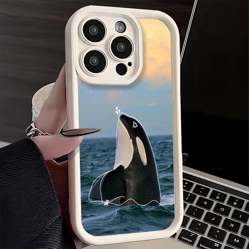 Phone Case for iPhone 17 Air 16E 15 16 Pro Max Orca Ocean Pattern Cover 14 Plus 13 12 Mini Soft Shell Silicone Fundas