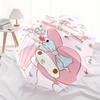 A Sweet Smile My Melody Automatic Opening and Closing Cartoon Umbrella - Small Umbrella Suitable for Various Occasions, Portable 3-Fold Small Umbrella
