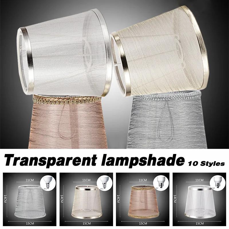 E14/E27 Nordic Style Fabric Transparent Chandelier Lampshades Art Decor Lamp Shades Bedroom Wall Lamp Cover Clip On/ Meson Type