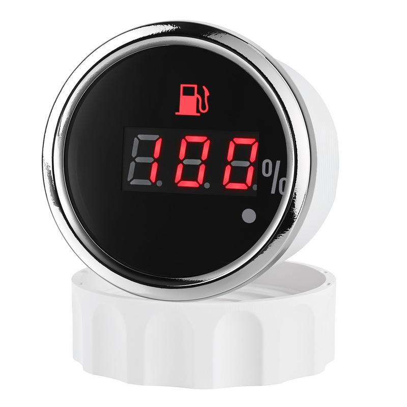 52mm Fuel Level Gauge 0-190ohm Signal 2" with Red Colors Backlights for Car Truck Vessels 0-190 ohm Oil Level Sensor