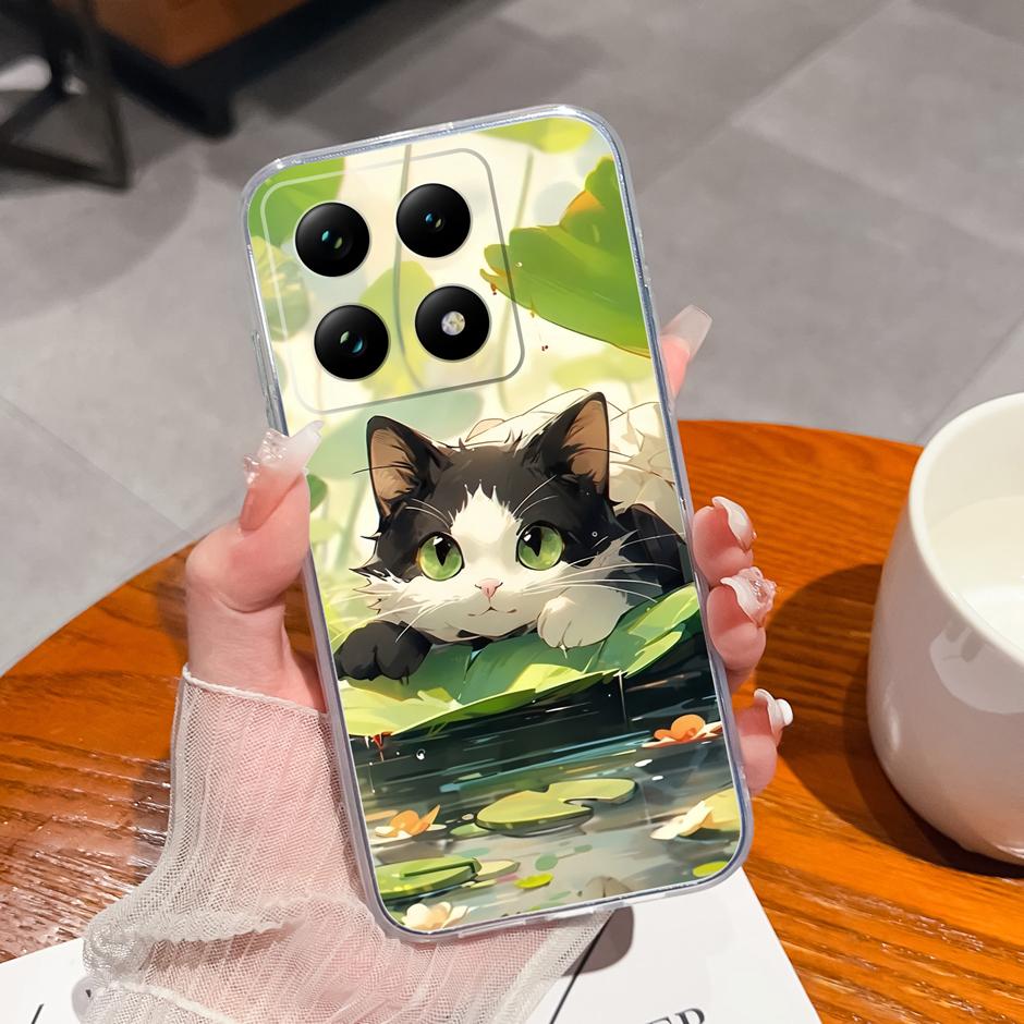 Case For Xiaomi 15T 15T Pro Adorable Astronaut Cat Anti-Fingerprint Fashion Transparent Housing For xiaomi15t 15tpro Protector