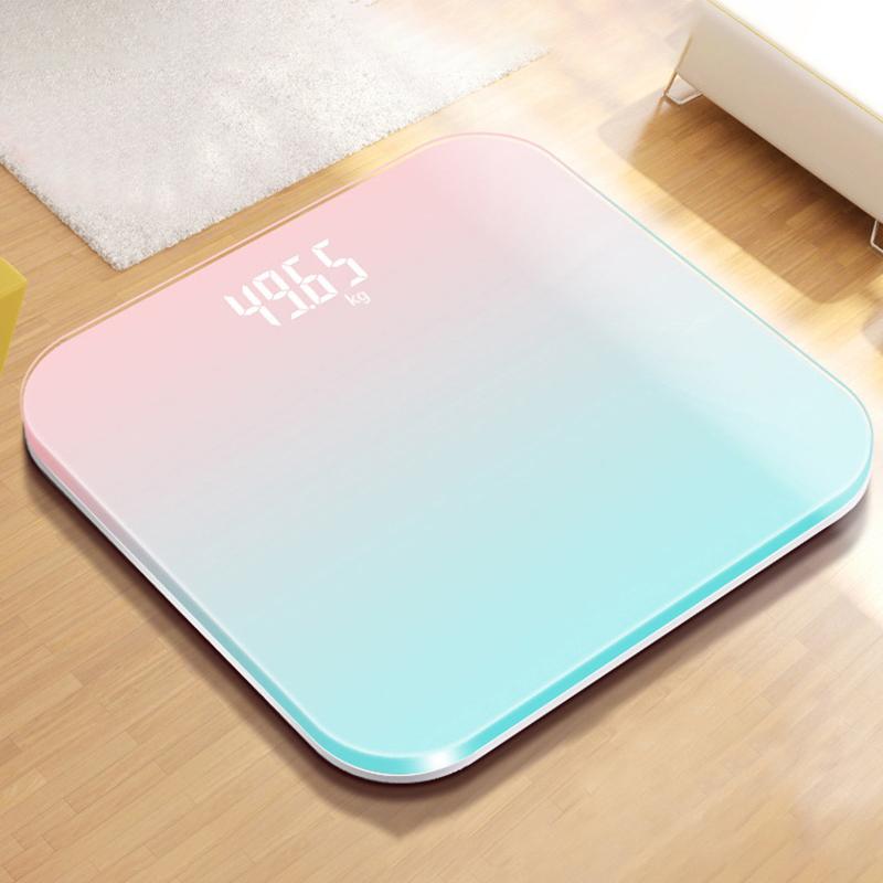 Gradient Color Intelligent LCD Electronic Scale Digital Display Glass Weight Scale Balance Body Health and Weight Loss Battery