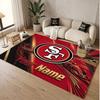 Benutzerdefinierter Teppich San Francisco 49ers Muster Druck Name Text Weicher Rutschfester Bodenbelag für Heim-Innenraumdekoration