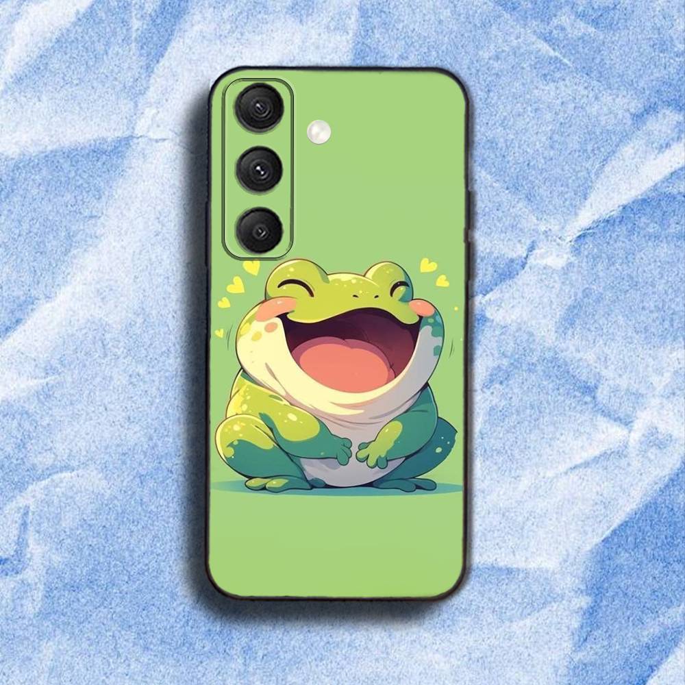 Cartoon F-Frog-S Phone Case For Samsung S 25,24,23,22,30,21,10,9,Ultra,Plus,Lite,FE,4,5G Black Soft Case