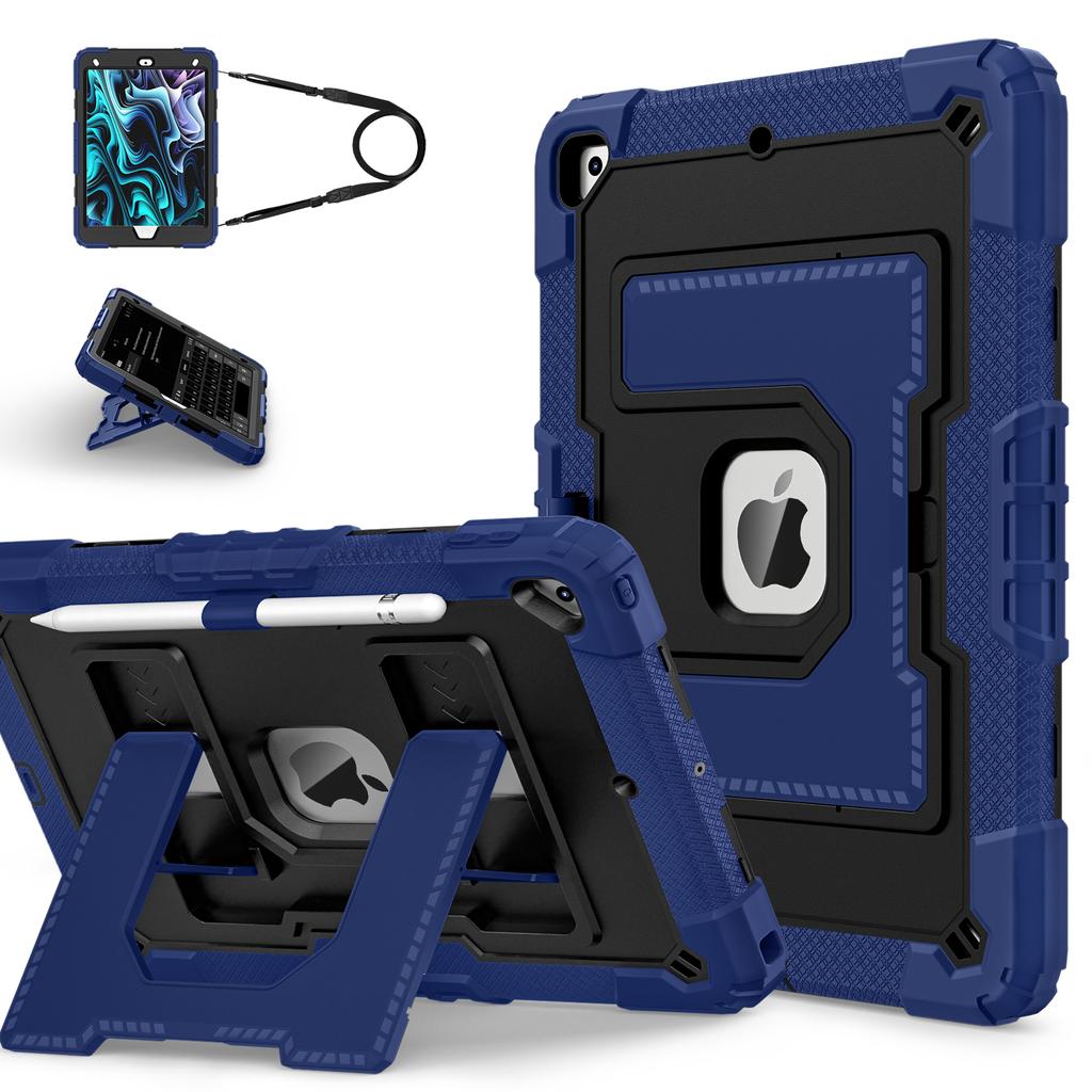 Rugged Heavy Duty Case for iPad 7th 8th 9th Gen 10.2" Display Shockproof Durable Case with Kickstand Crossbody Strap Pen Holder
