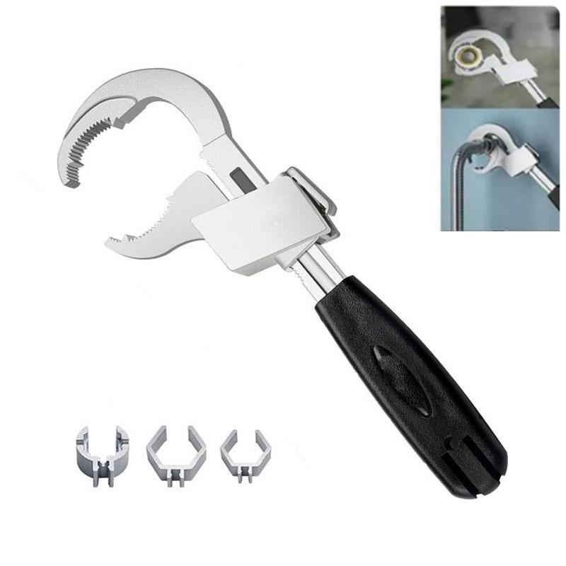 

1pcs Multifunctional Bathroom Wrench Adjustable Large Opening 80mm Spanner Sink Faucet Narrow Sewer Water Pipe Plumbing Repair Tools