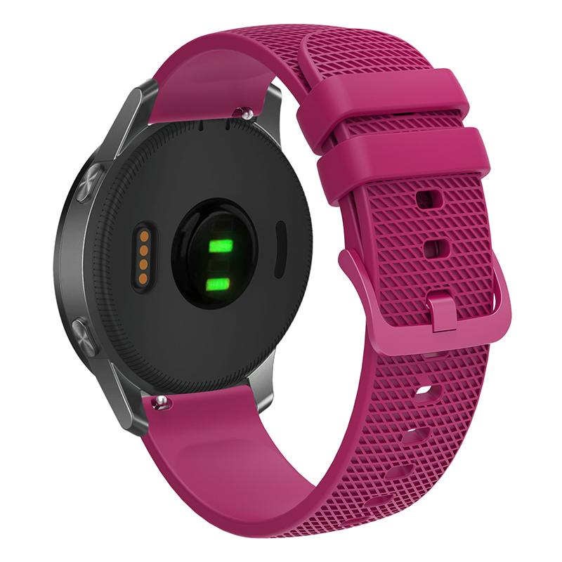 

For Samsung Gear S3/Huami Amazfit Pace Silicone Watch Band Plaid Pattern 22mm Straps Fuchsia