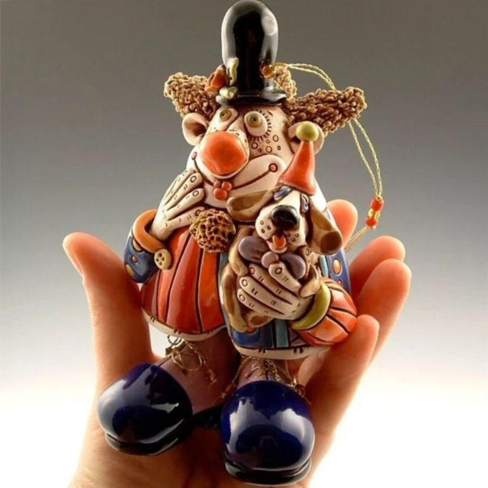 Colorful Jester Bell Ornaments Clown Model Clown Bell Decoration Tree Pendant Clown Wind Chime