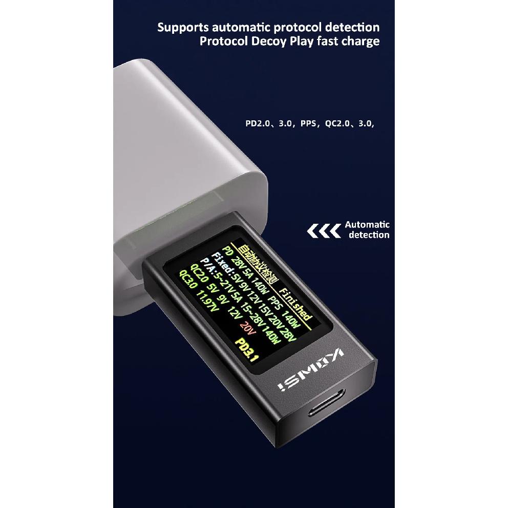 KWS-X1 Type-C Current and Voltage Monitor DC 4-30V 0-12A Power Meter Tester PD Battery Capacity Digital LCD Display Meter