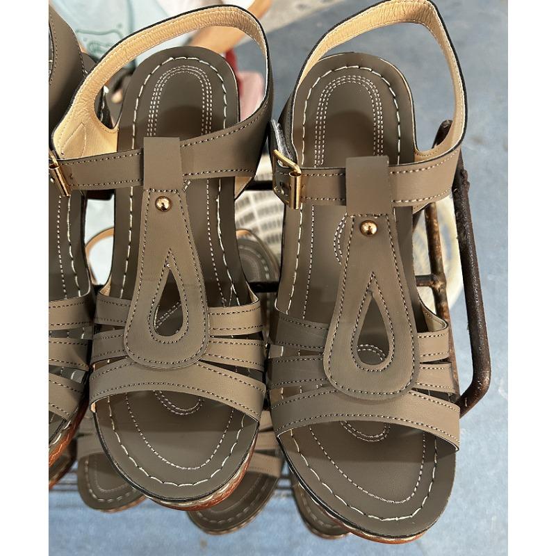 

Сандалии, женская обувь, туфли с заклепками, толстые каблуки, прямые ремешки с пряжками, высокие каблуки, сандалии 43 темно-коричневого