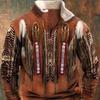 Men's 3D Print Half-Zip Long Sleeve Hoodie Jacket