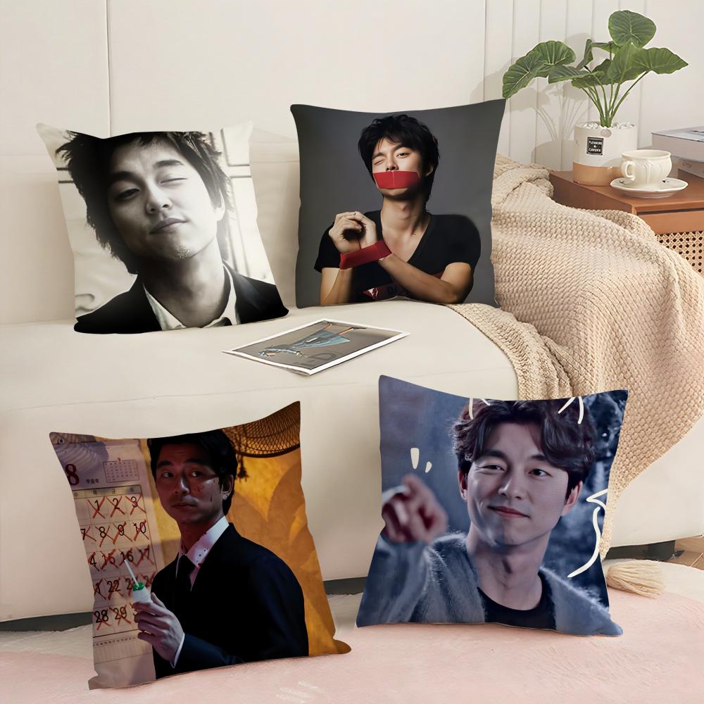 G-Gong Yoo Cushion Cover Soft Short Plush Pillow Cover Smooth Cozy Texture Aesthetic Cushion Case Home Decor