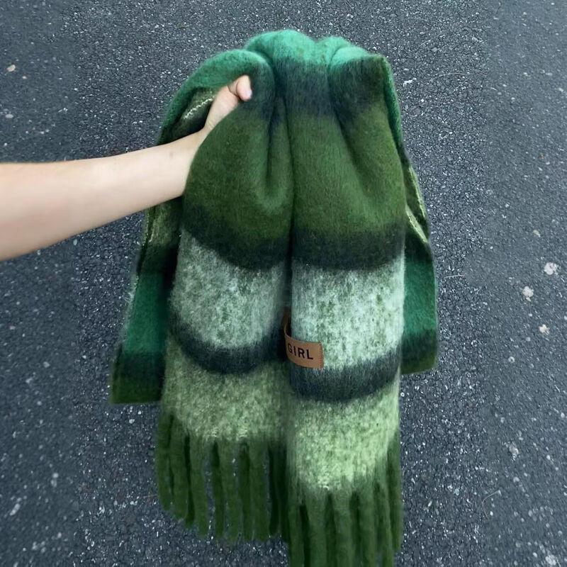 Three Dolphins UD Forest Stripe Green Scarf