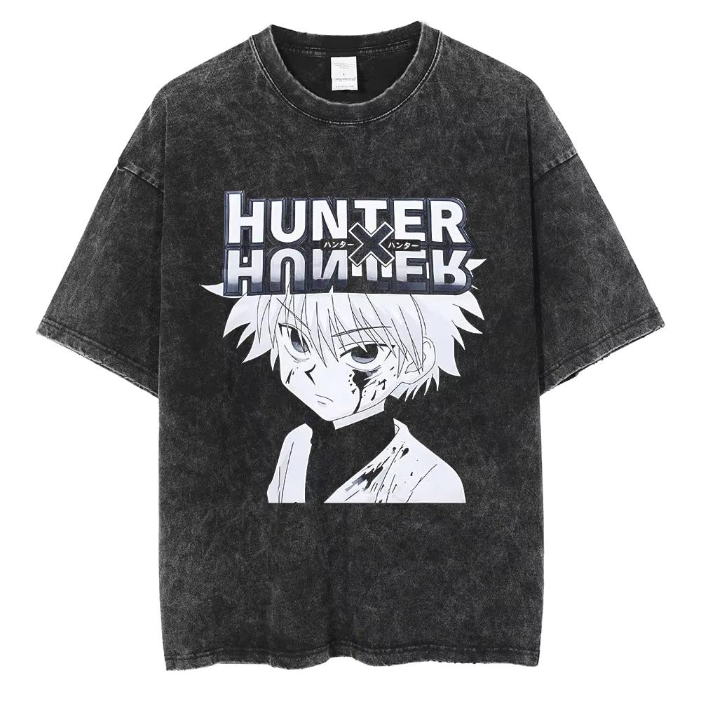

Аниме HUNTERxHUNTER Футболка Винтажная Уличная одежда Харадзюку С принтом Выстиранные Графические Футболки Мужские Хип-хоп Хлопок Топ Футболки S