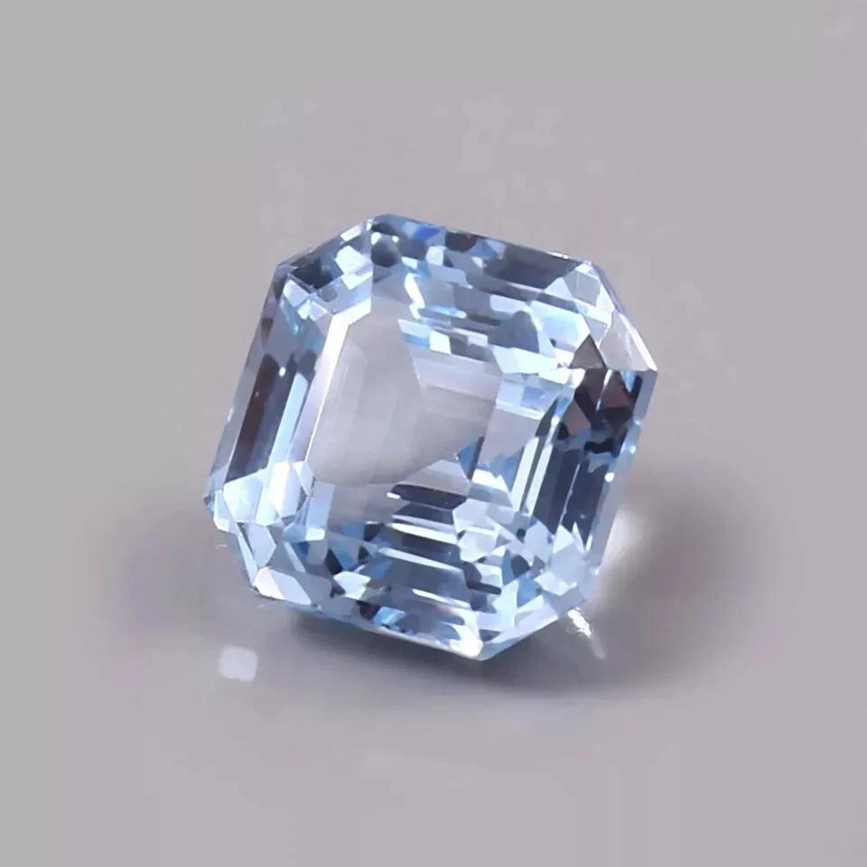 6-8 Karat Natürlicher Aquamarin Himmelblau Farbe Asscher Schliff Fabelhafter Edelstein