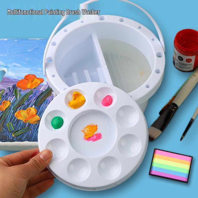 Portable Multifunctional Art Student Brush Washer & Paint Mixing Box