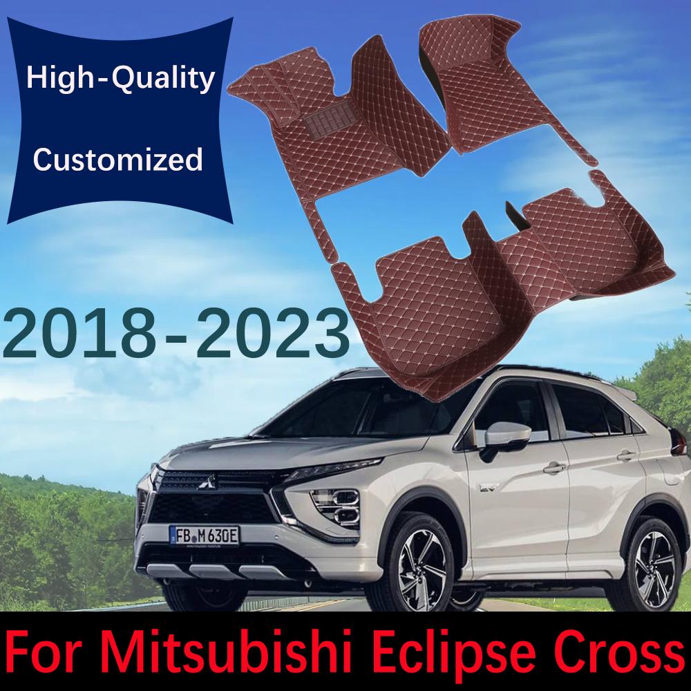 

Кожаные автомобильные коврики на заказ для Mitsubishi Eclipse Cross GK GL YA 2018 ~ 2023, модные автомобильные ковры, подушечки для ног