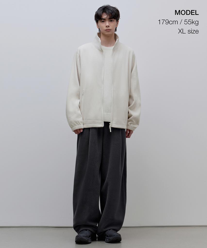 Musinsa Standard Essential Polar Fleece High-Neck Jacket [Ivory]