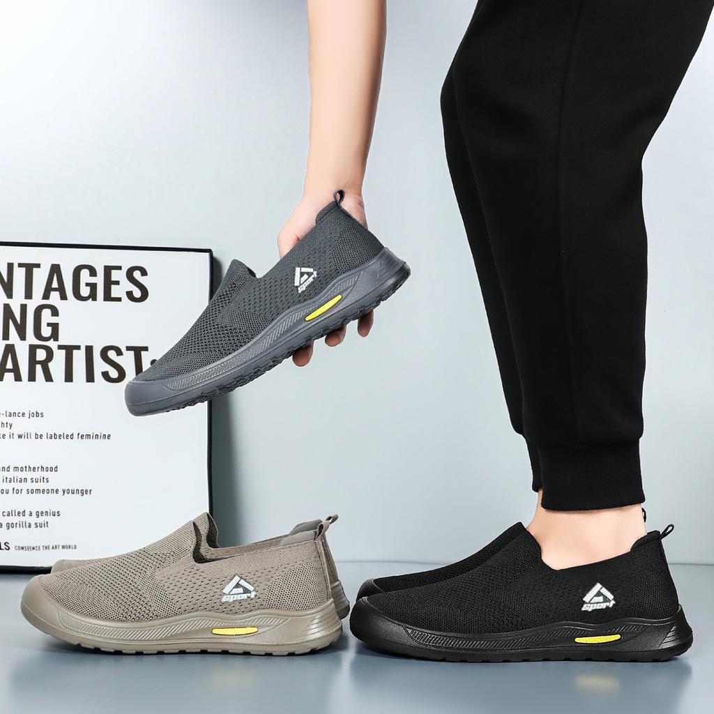 Men’s Casual Breathable Mesh Slip‑On Shoes Lightweight Summer Flywoven Loafers for Everyday Walk Outdoor Comfort