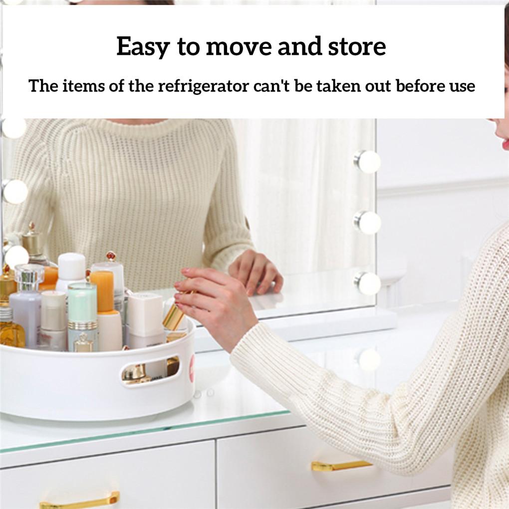 Kitchen Turntable Round Rotating Spice Condiments Organizer Cosmetics Storage Box Table Fruit Tray Rack 25cm