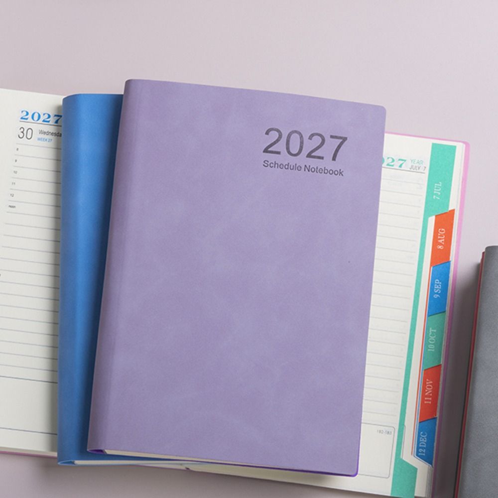 Víceúčelový A5 plánovač 2027 365 dní s měsíčními a týdenními stránkami Rozvrh Zápisník Efektivita Agenda Kniha Studenti