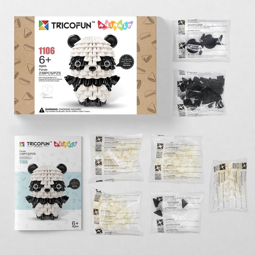 Tricofun Creative Soft Building Blocks Cute Animal Kits Assembling Building Toys Gifts for Kids and Interactive Building Toys for Ages 6+ for