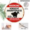 2D Flat, 1pc 7.87*7.87 Inch Round French Aluminum Sign, Retro Decorative Plaque about "Beware of Attacking Cat", "Cat Warning" Decorative Sign