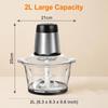 Electric Stainless Steel Blade Meat Chopper with 2 Liter Glass Bowl and Multi Speed Control for Kitchen Use
