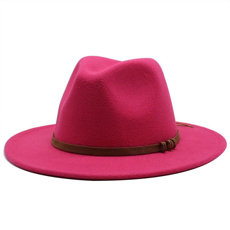 Britse Retro Hoge Hoed Trendy Vilthoed Wollen Platte Rand Jazzhoed Heren- en Dameshoeden