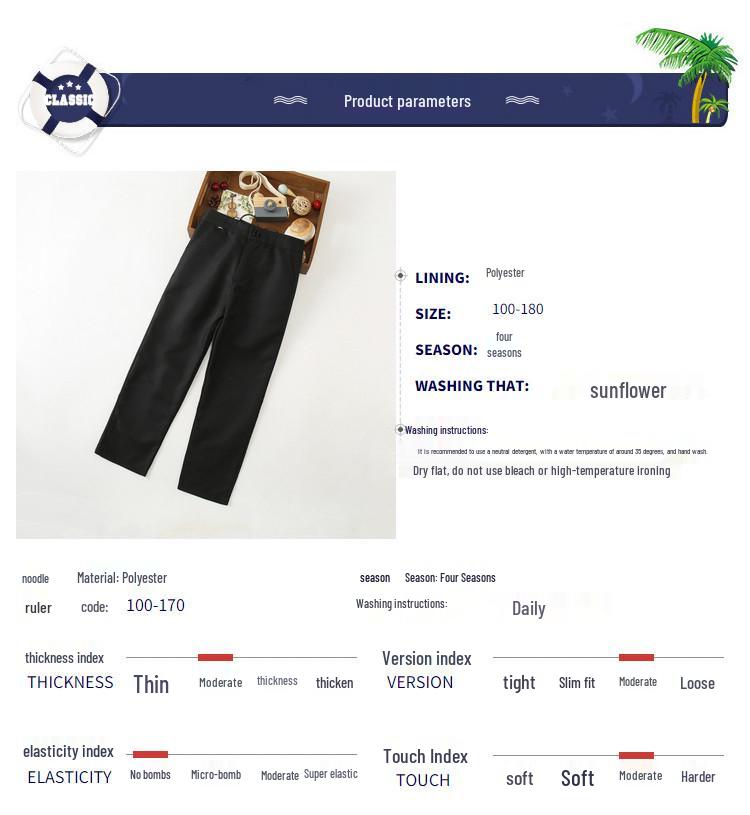 Dziecięce spodnie długie i szorty do występów - Czarne/Granatowe/Khaki